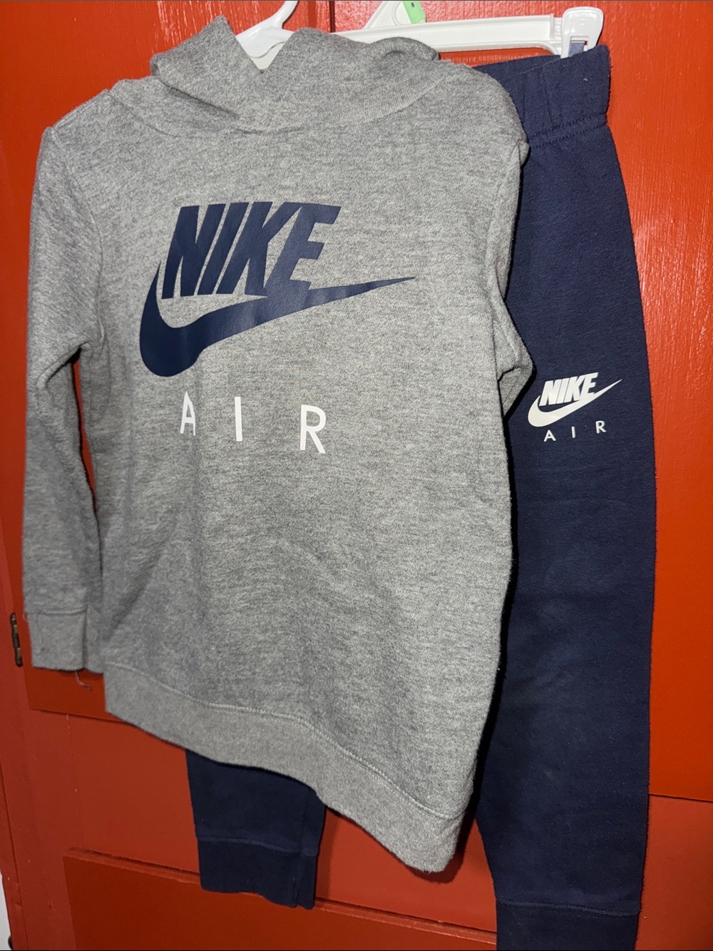 Nike Grey & Navy AIR Pullover Hoodie and Joggers Set